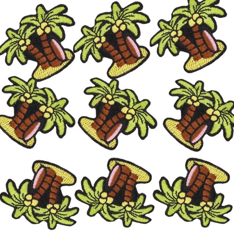 Summer Clothing Wholesale - 9 夏の風刺繍、卸売、人気商品、セット、漫画風の布製ステッカー、衣料品アクセサリー、DIY用粘着パッチ