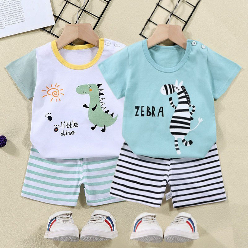 綿 Tシャツ + ショーツ 2 ピーストラックスーツセット子 - Summer Clothing Baby Girl のレビューと価格